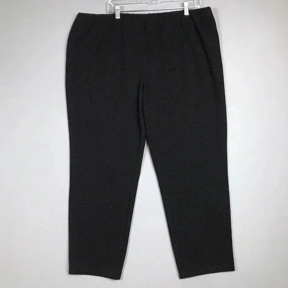 Eileen Fisher Ponte Knit Stretch Pull On Pants Women's Size 3X Black Melange - Picture 15 of 15